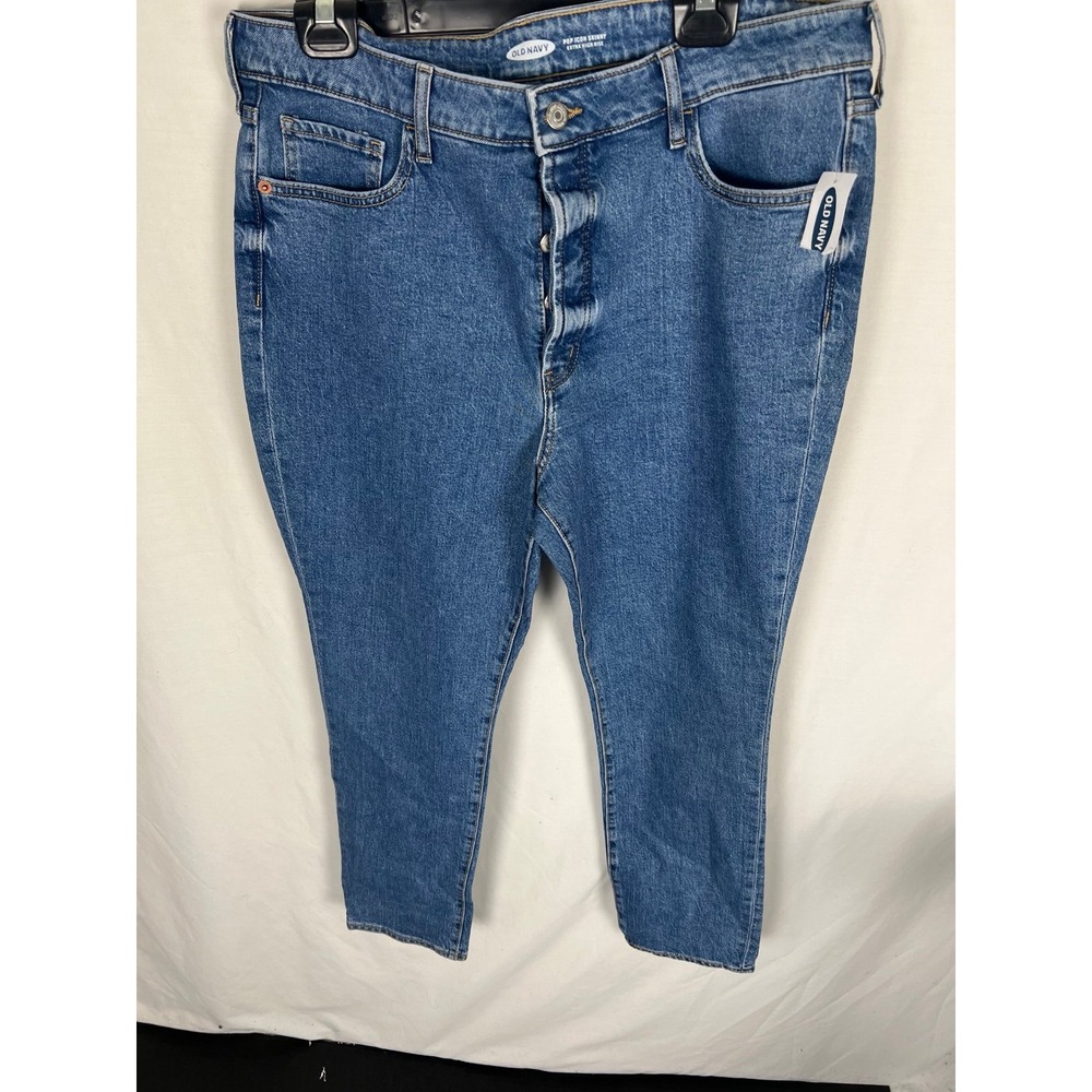 Old navy Extra High-Waisted Hidden Button-Fly Pop Icon Skinny Jeans 14P NWT